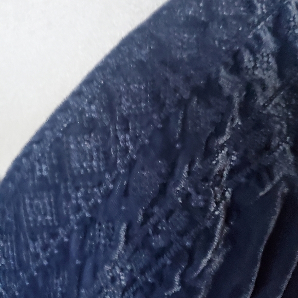 Lucky Brand Baby Doll Embroidered Velvet Sleeveless Top Blue Womens Size L - Picture 7 of 13